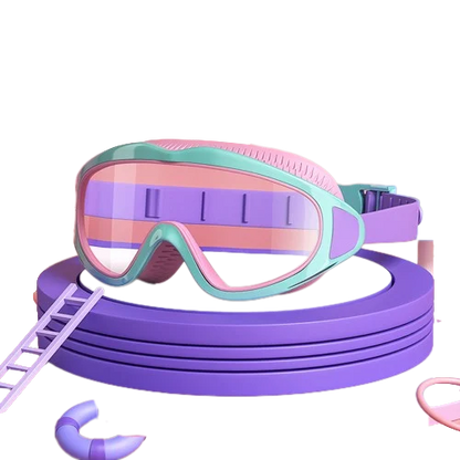 HD children's large frame waterproof and anti-fog swimming goggles