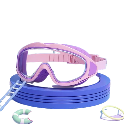 HD children's large frame waterproof and anti-fog swimming goggles