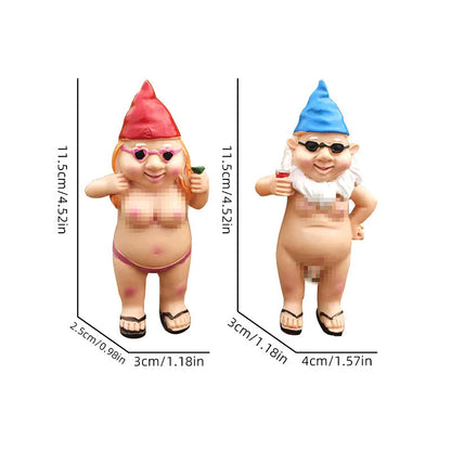 Naughty Garden Gnome Funny Statue