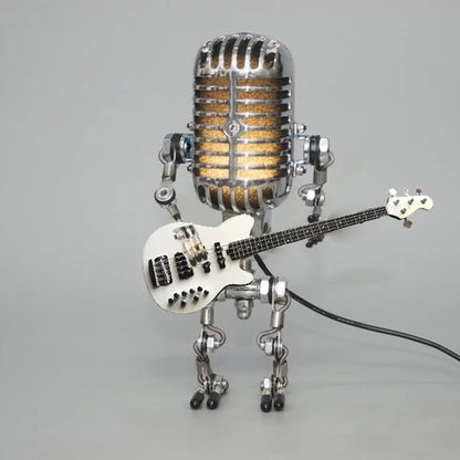 Vintage Metal Microphone Robot Desk Lamp